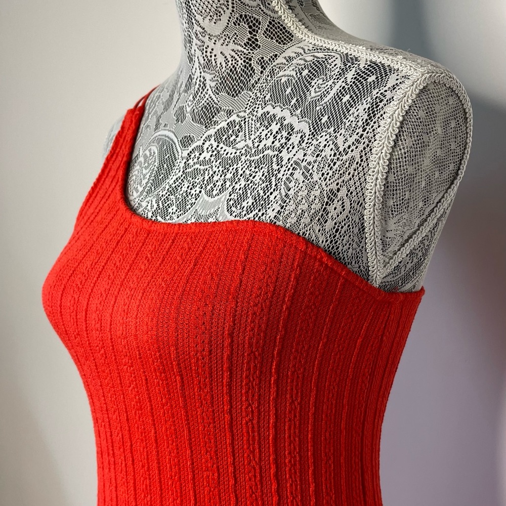 Zara One Shoulder Red Bodycon Knit Dress